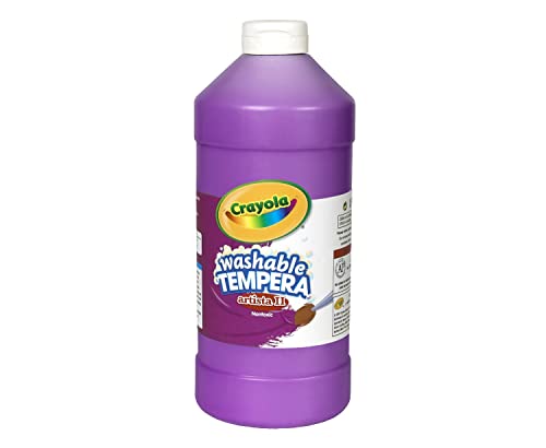 Crayola Violet Washable Tempera Paint – 32 oz Squeeze Bottle, Opaque & Matte