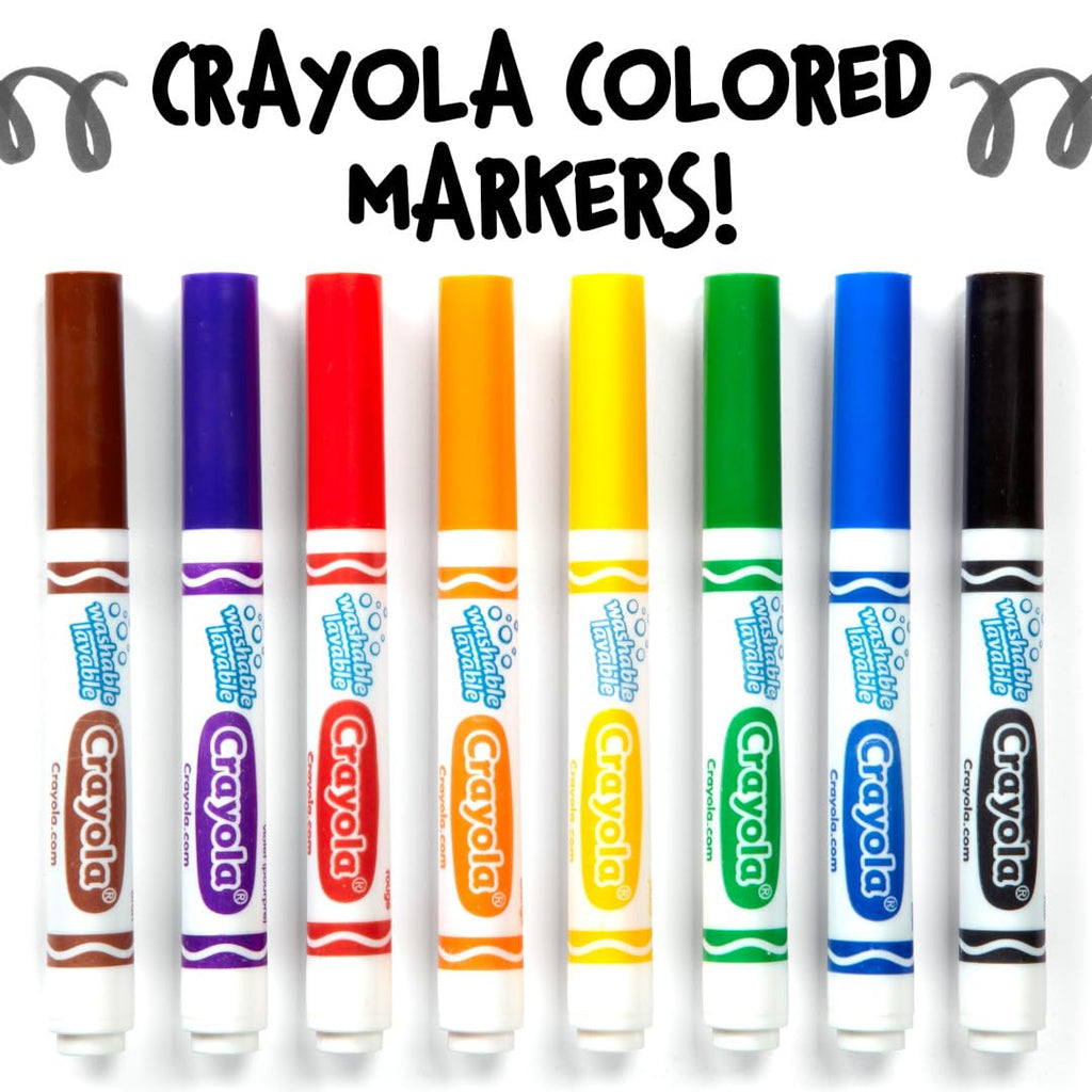 Crayola Washable Broad Line Markers, Blue, 12 Count - Non-Toxic Art Supplies for Kids