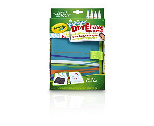 Crayola Washable Dry Erase Travel Pack - Reusable Whiteboard for Kids Ages 4+