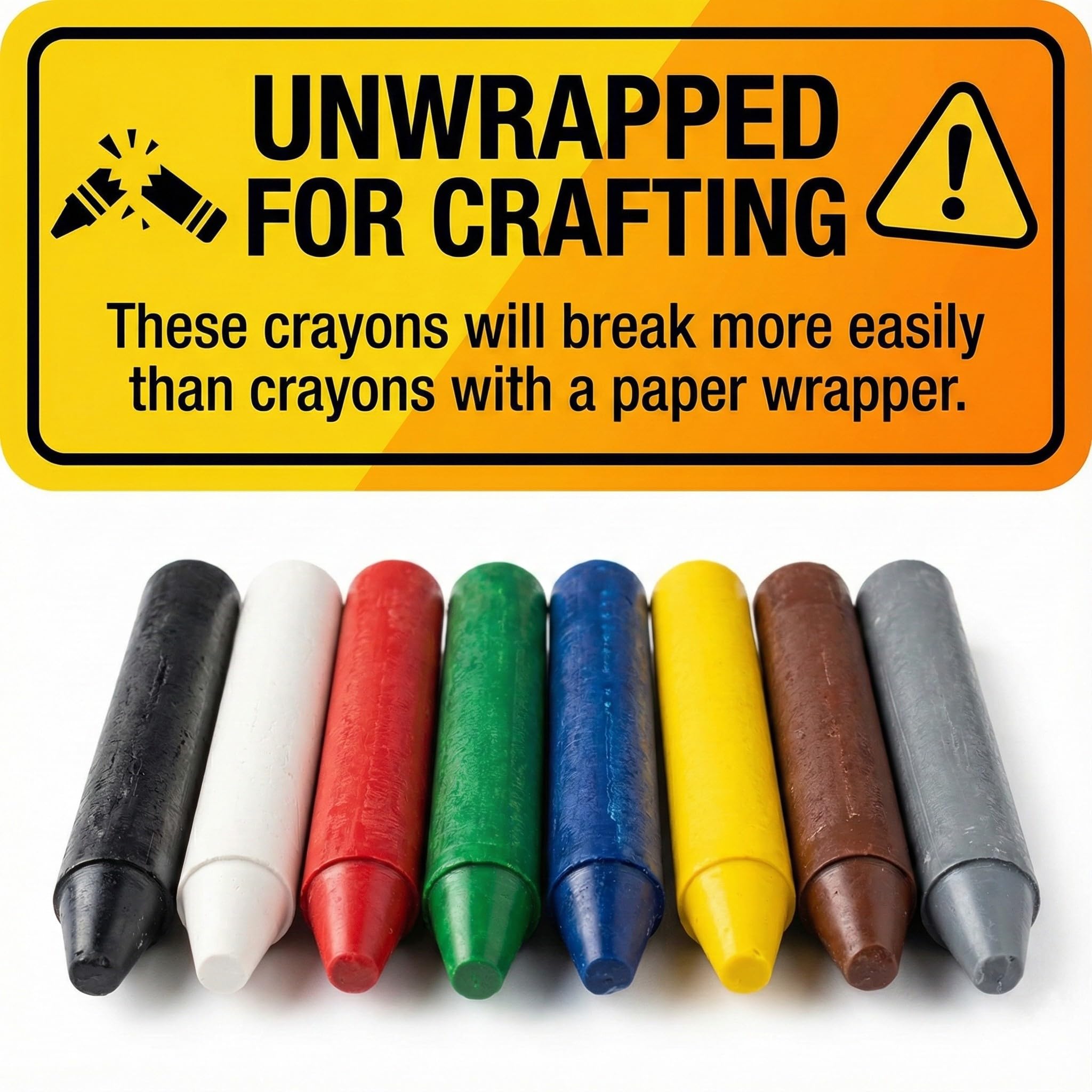Craytastic! 52 White Unwrapped Crayons - Bulk Paperless Crayons for Crafting & Melting Projects