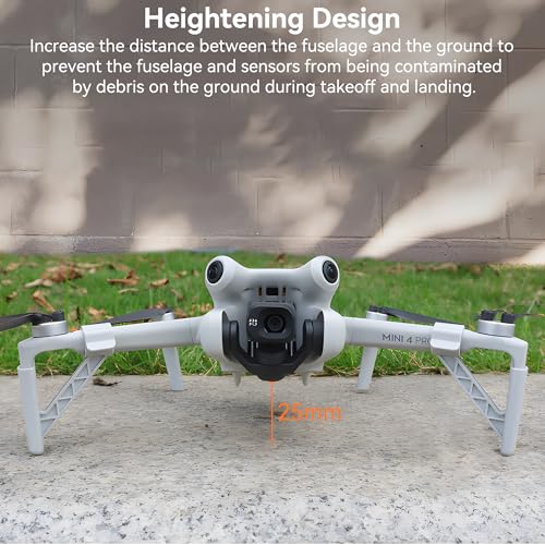 Craznick Landing Gear for DJI Mini 4 Pro – Extended Landing Legs, 25mm Height Increase, Snap-On Installation