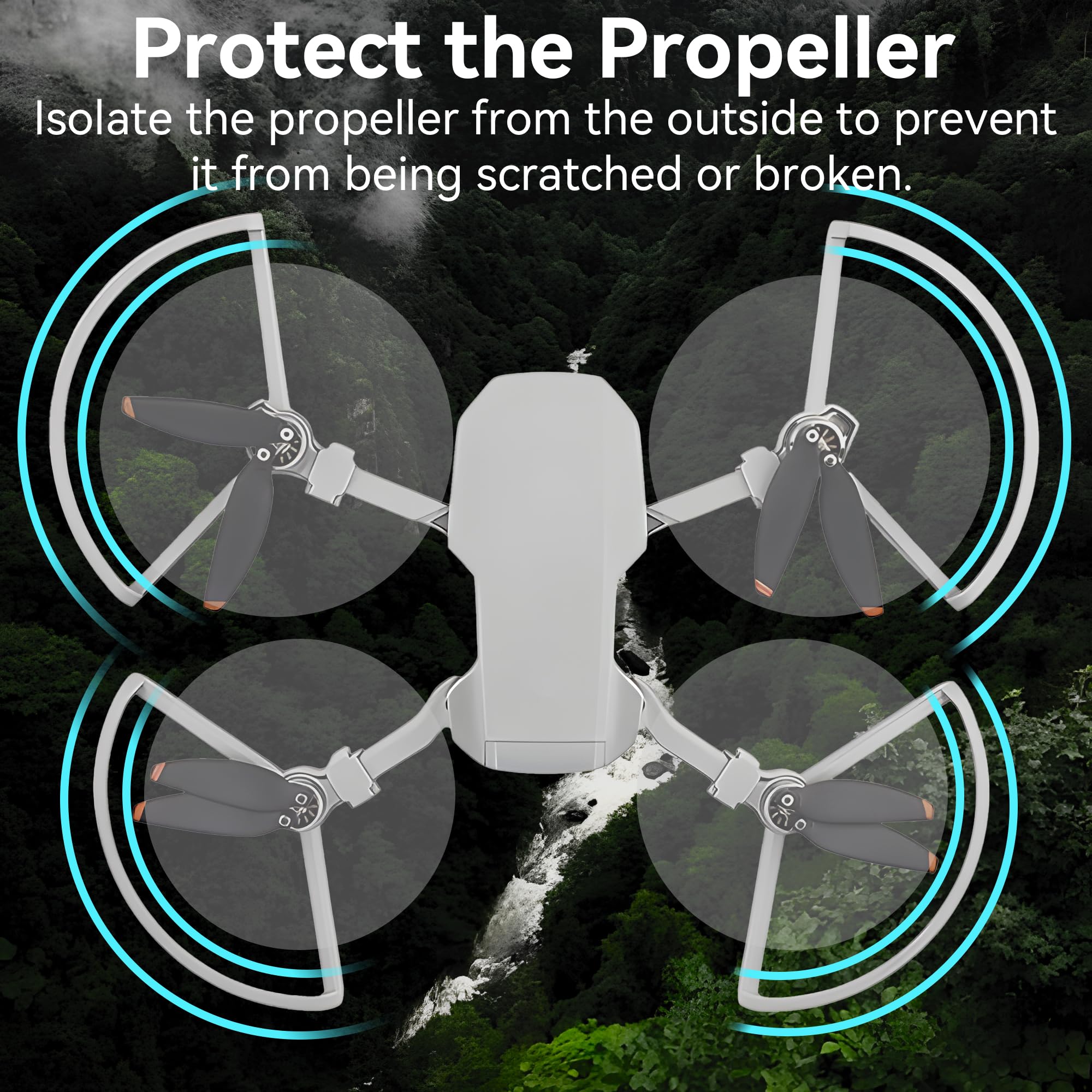 Craznick Propeller Guard for DJI Mini 2 / Mini 2 SE / Mini 4K / Mini SE – Lightweight 26g Quick-Release 4-Pack Drone Accessory