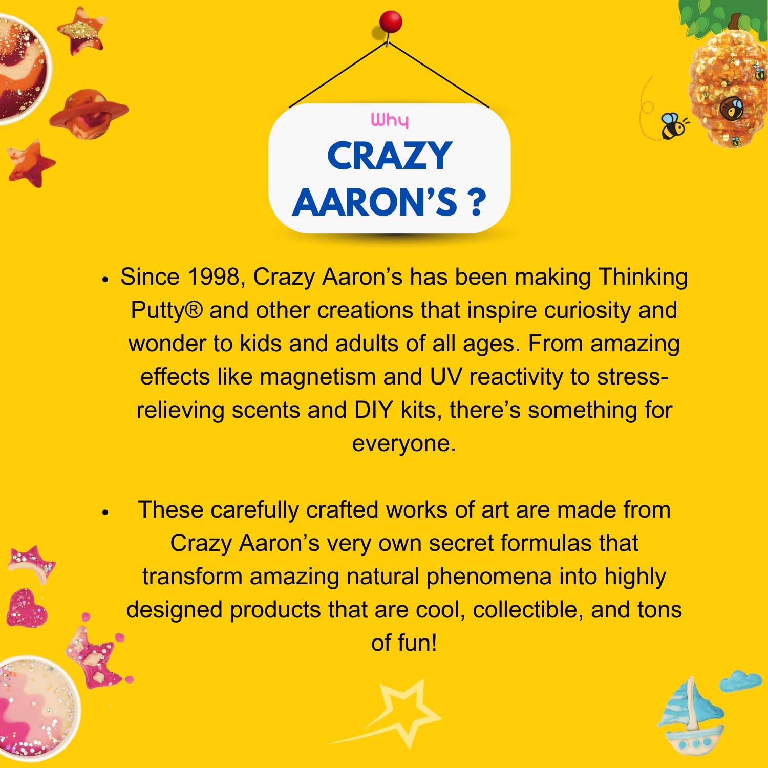 Crazy Aaron's Glow in the Dark Unicorn Thinking Putty - Pink Glow, Rainbow Glitter, Non-Toxic, 90g