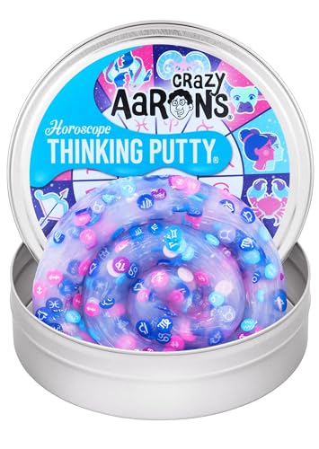 Crazy Aaron's Horoscope Thinking Putty – Sensory Toy with Zodiac Charms, 4" Tin, Made in USA
