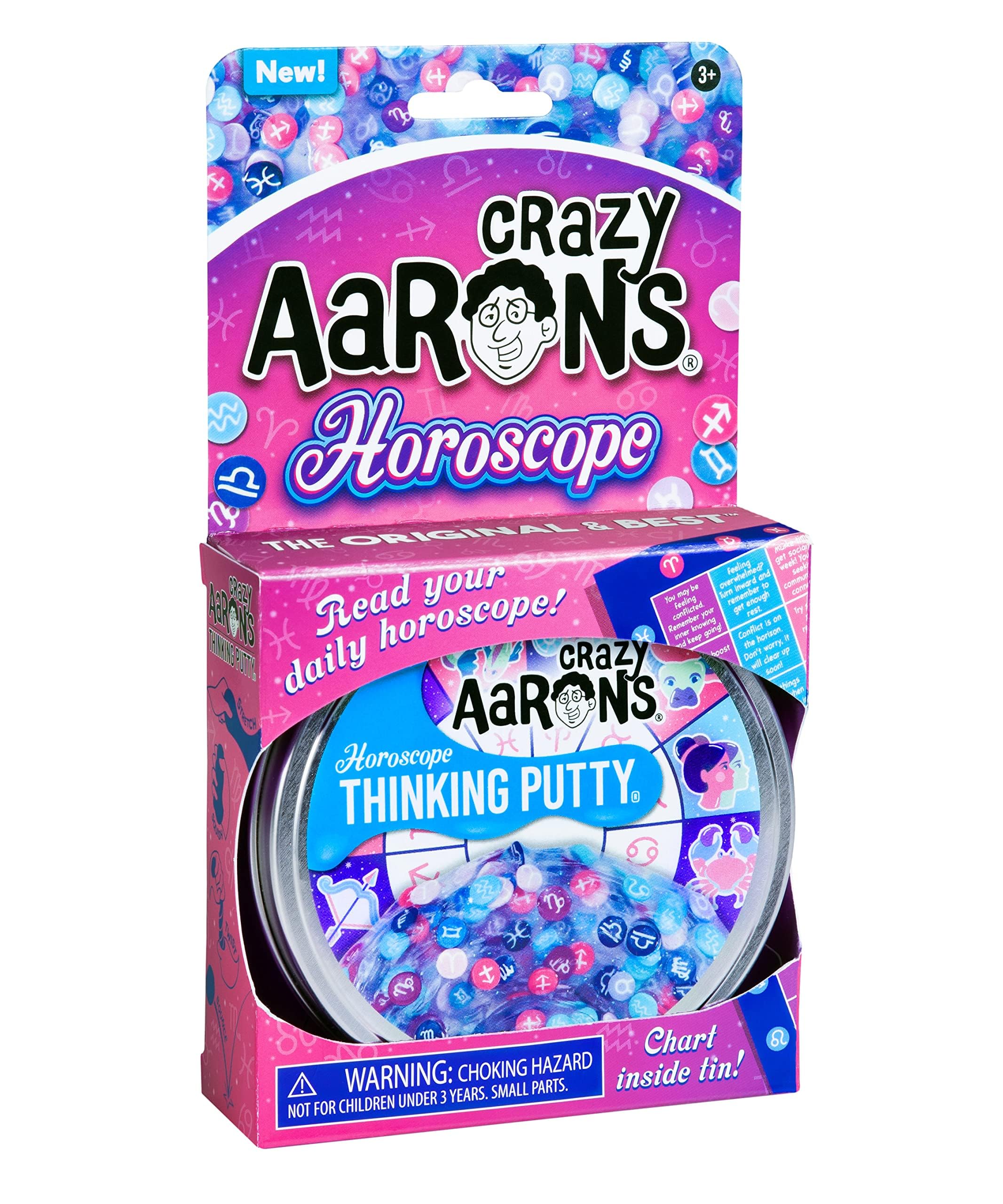 Crazy Aaron's Horoscope Thinking Putty – Sensory Toy with Zodiac Charms, 4" Tin, Made in USA