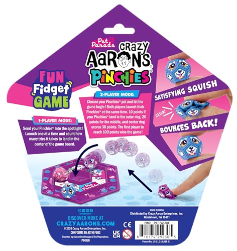 Crazy Aaron's Pinchies Pet Parade Series #1 Fidget Toy – Tactile Sensory Game for Kids & Teens