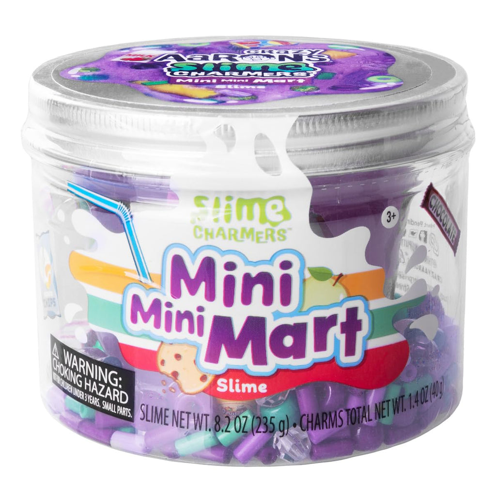 Crazy Aaron's Slime Charmers Mini Mini Mart Purple Buttery Slime – Grape Scented Sensory Toy with Food Charms (8.2 oz)