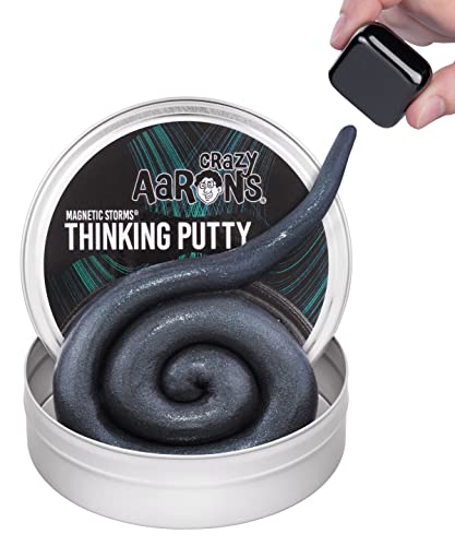 Crazy Aaron's Strange Attractor Thinking Putty – Magnetic Sensory Putty with Green Sparkles, Includes Ceramic Magnet, 90g, Never Dries Out