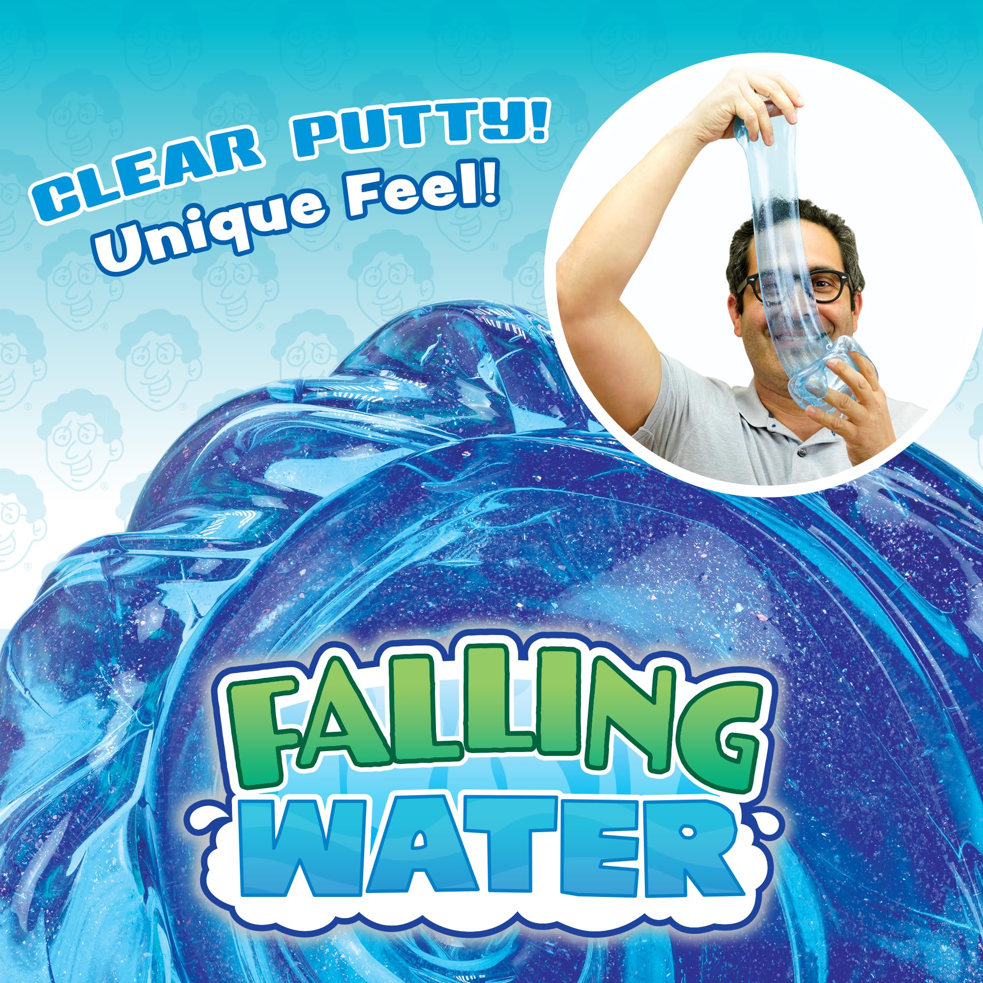 Crazy Aaron's Thinking Putty Falling Water – 4" Tin, 90g Transparent Silicone Putty, Non-Sticky, Made in USA