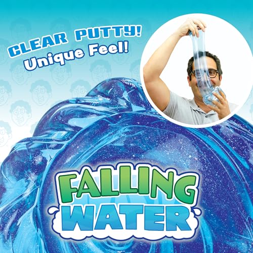 Crazy Aaron's Thinking Putty Falling Water – 4" Tin, 90g Transparent Silicone Putty, Non-Sticky, Made in USA
