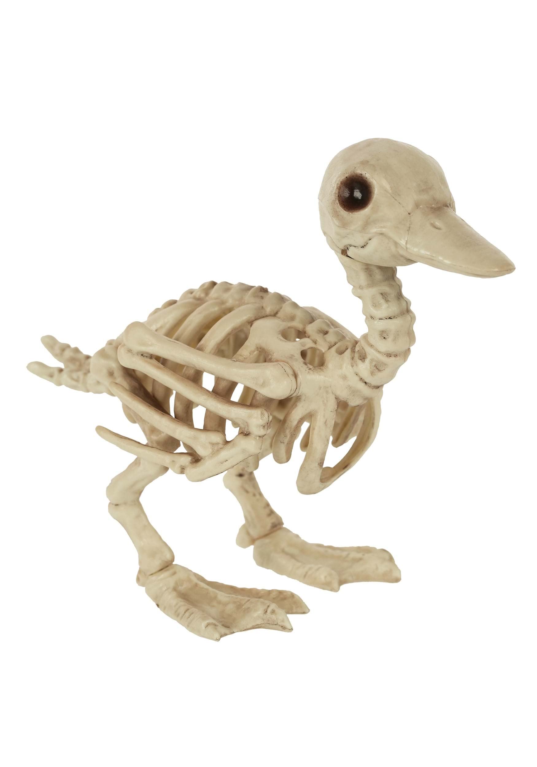 Crazy Bonez Skeleton Duckling – 5.75" Halloween Figurine, All-Weather Plastic, Realistic Bone Detail