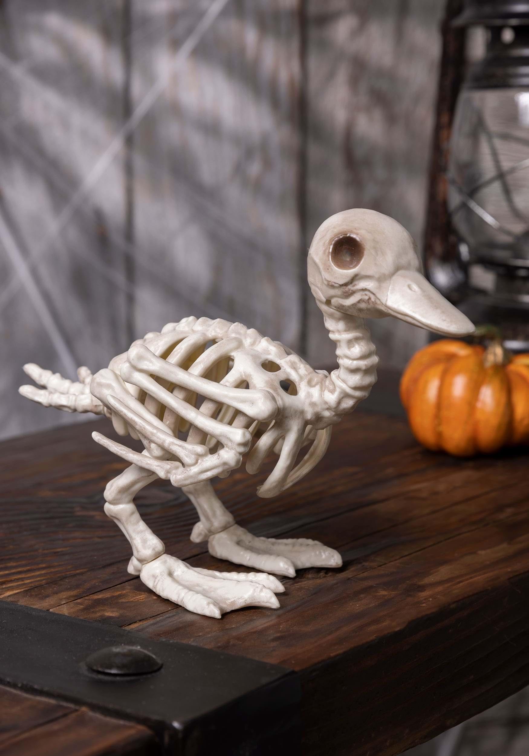 Crazy Bonez Skeleton Duckling – 5.75" Halloween Figurine, All-Weather Plastic, Realistic Bone Detail