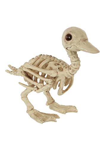 Crazy Bonez Skeleton Duckling – 5.75" Halloween Figurine, All-Weather Plastic, Realistic Bone Detail