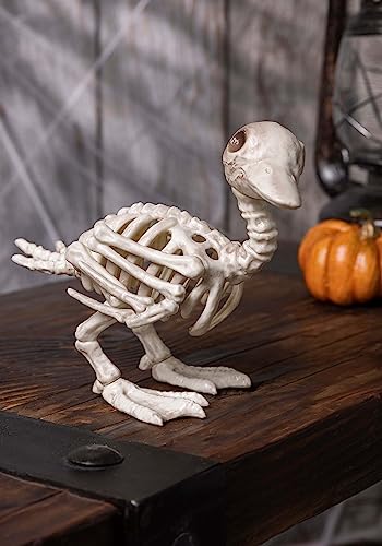 Crazy Bonez Skeleton Duckling – 5.75" Halloween Figurine, All-Weather Plastic, Realistic Bone Detail