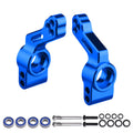 CrazyHobby Aluminum Rear Stub Axle Carriers with Ball Bearings for Traxxas 1/10 2WD Slash, Stampede, Rustler VXL, Bandit - Blue - Replaces Part 3752