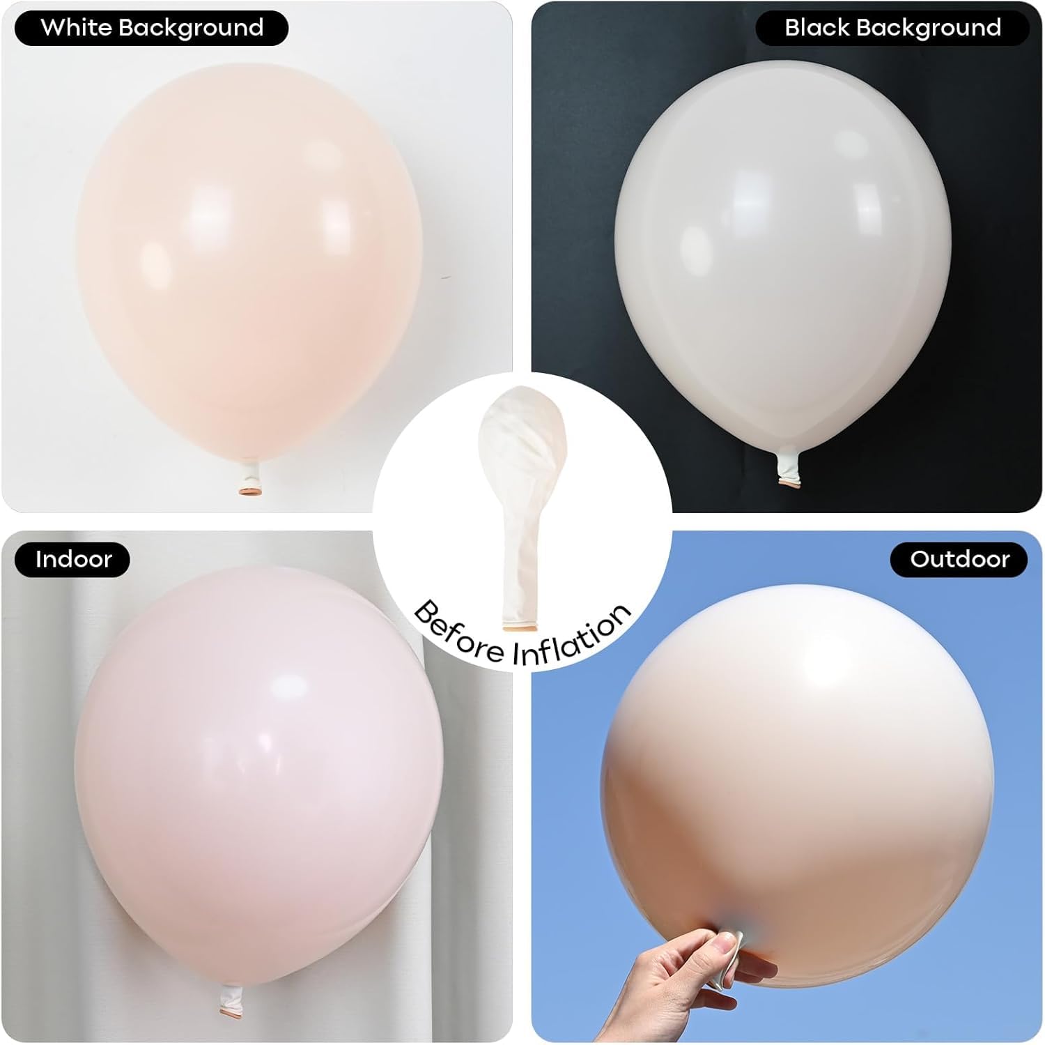 Cream Peach Boho Balloon Arch Kit – 86-Piece Double Stuffed Latex Garland for Baby Shower, Birthday, Wedding & Bridal Shower Decor