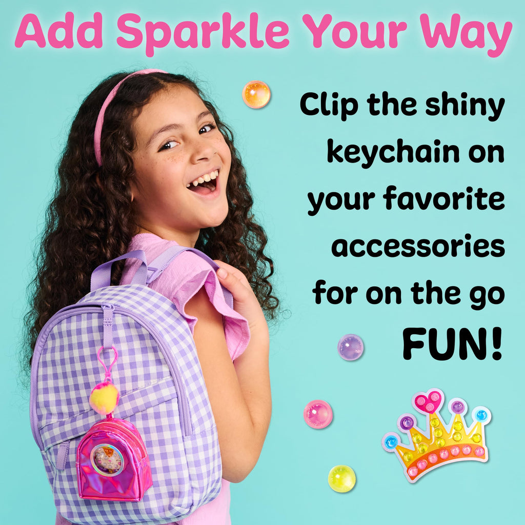 Creativity for Kids Bubble Gems Backpack Keychain: Diamond Painting Kit with Kitty Princess Pearl Pal for Ages 6+