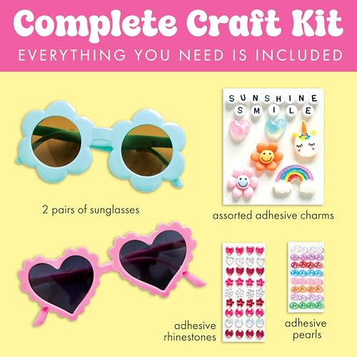Creativity for Kids Chic Boutique Sunnies DIY Kit – Make 2 Trendy Sunglasses with Pearls, Rhinestones & Charms