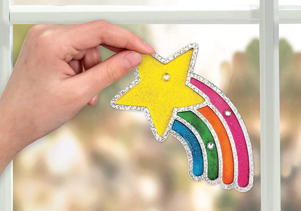 Creativity for Kids Easy Sparkle Window Art Kit – 7 Peel-and-Press Designs for Ages 6+
