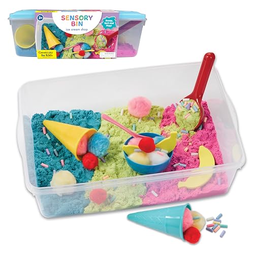 Creativity for Kids Ice Cream Shop Sensory Bin – 28-Piece Pretend Play Set for Ages 3+