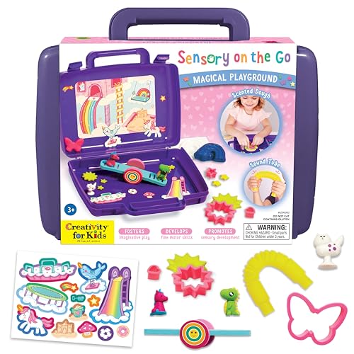 Creativity for Kids Magical Playground Sensory On-the-Go Kit – Unicorn Sensory Bin for Toddlers Ages 3-5
