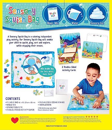 Creativity for Kids Ocean Adventure Sensory Squish Bag – Calming Sensory Toy for Toddlers Ages 3+