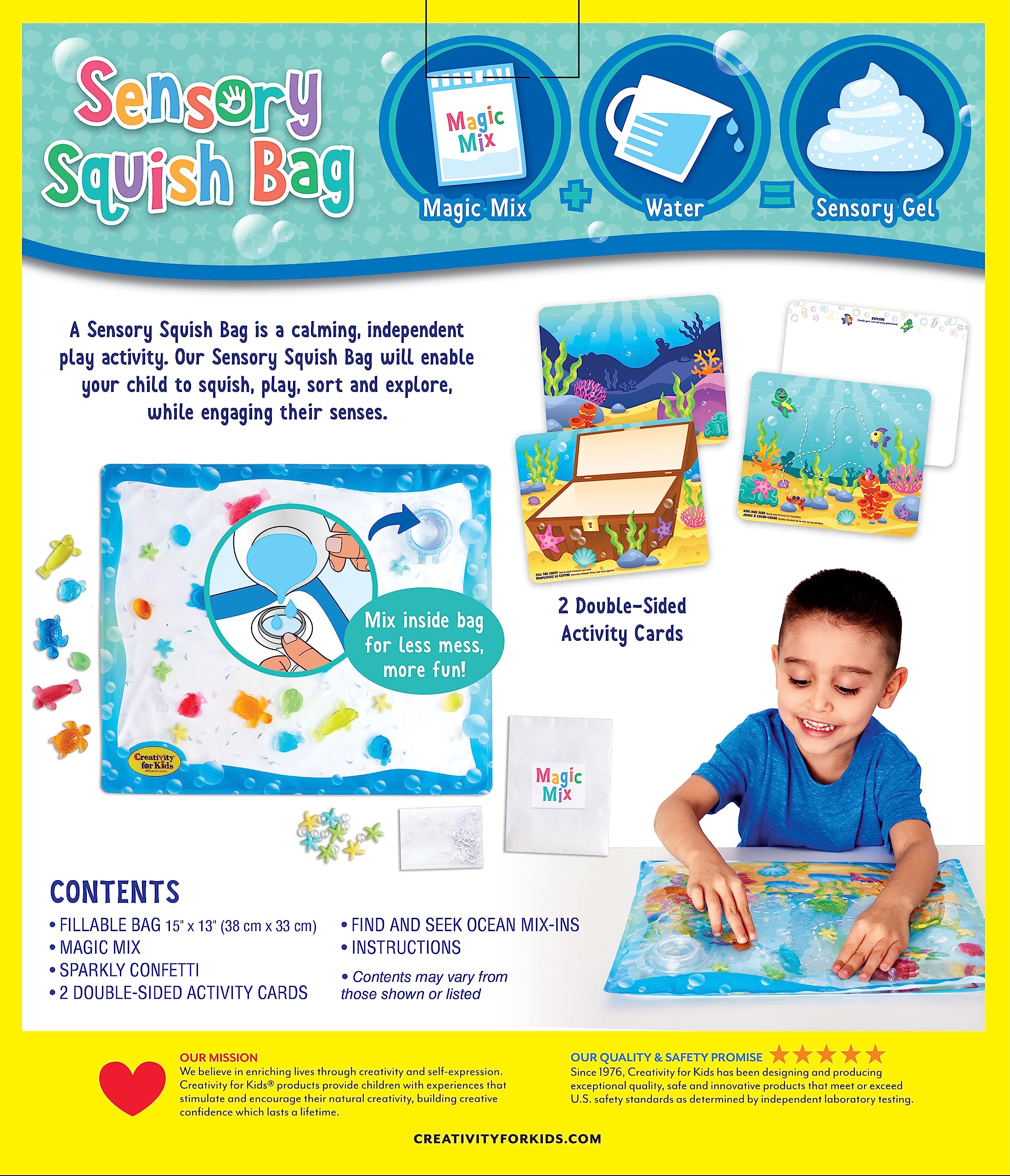 Creativity for Kids Ocean Adventure Sensory Squish Bag – Calming Sensory Toy for Toddlers Ages 3+