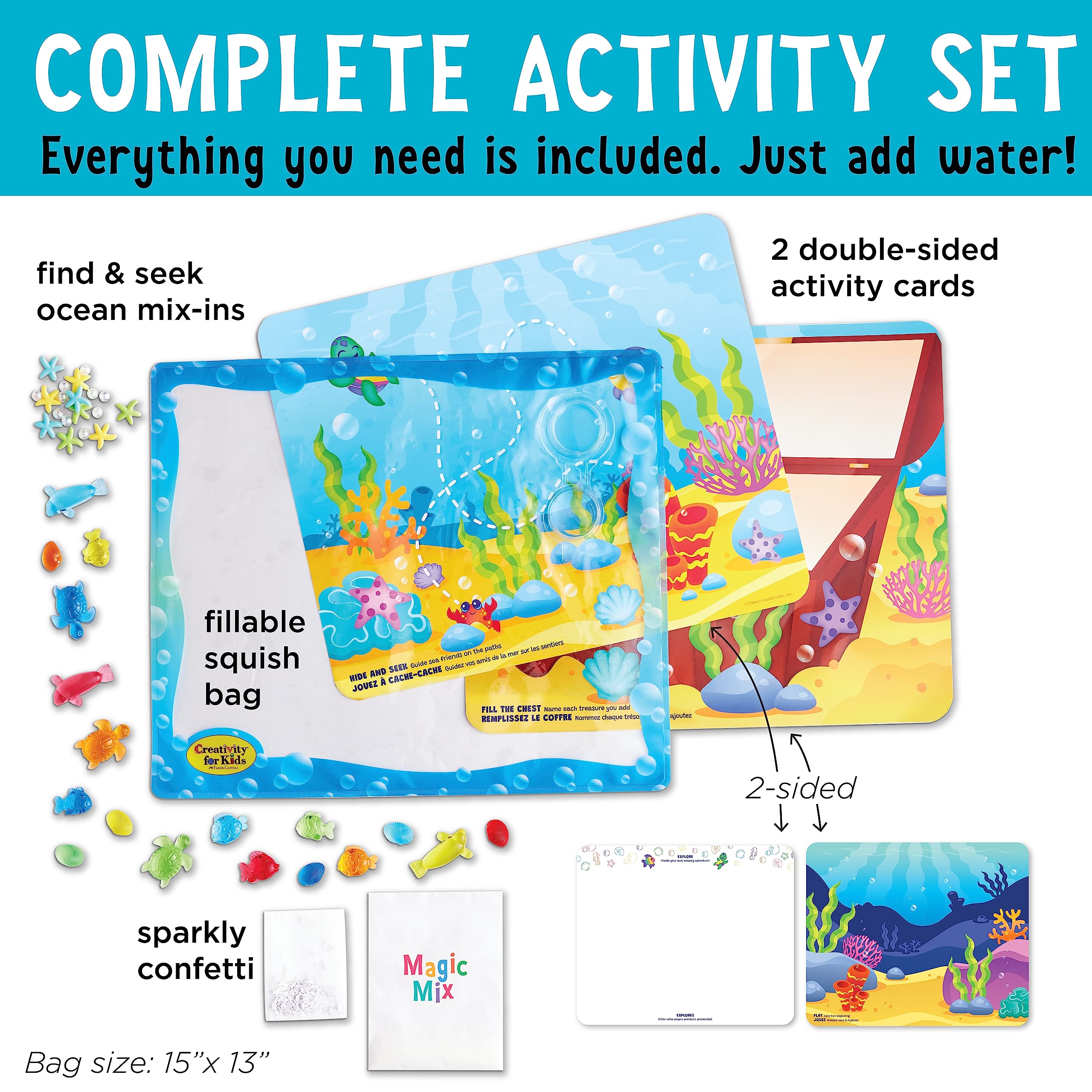 Creativity for Kids Ocean Adventure Sensory Squish Bag – Calming Sensory Toy for Toddlers Ages 3+