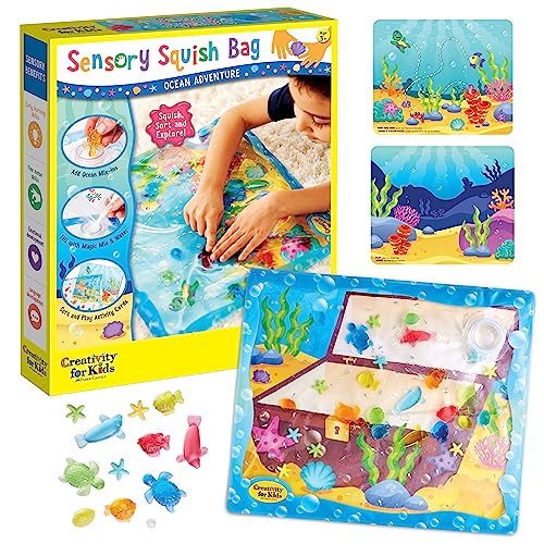 Creativity for Kids Ocean Adventure Sensory Squish Bag – Calming Sensory Toy for Toddlers Ages 3+