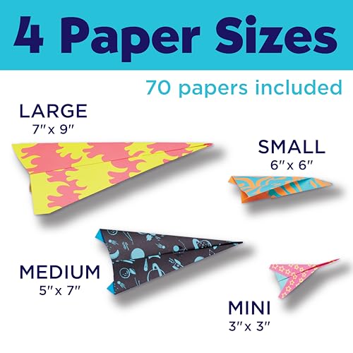 Creativity for Kids Paper Airplane Kit: 70 Planes, 2 Launchers, Glow-in-Dark Stickers for Ages 6+