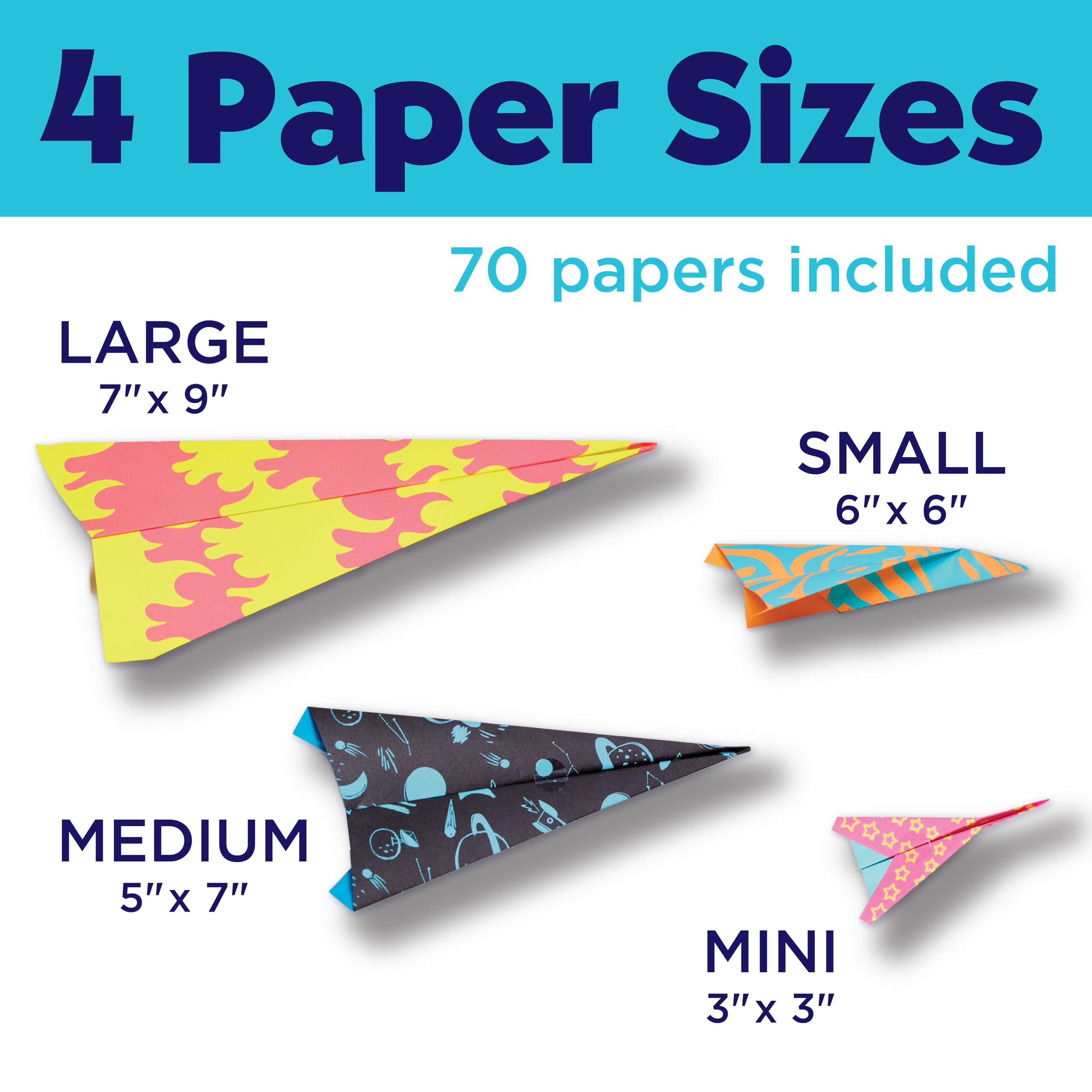 Creativity for Kids Paper Airplane Kit: 70 Planes, 2 Launchers, Glow-in-Dark Stickers for Ages 6+