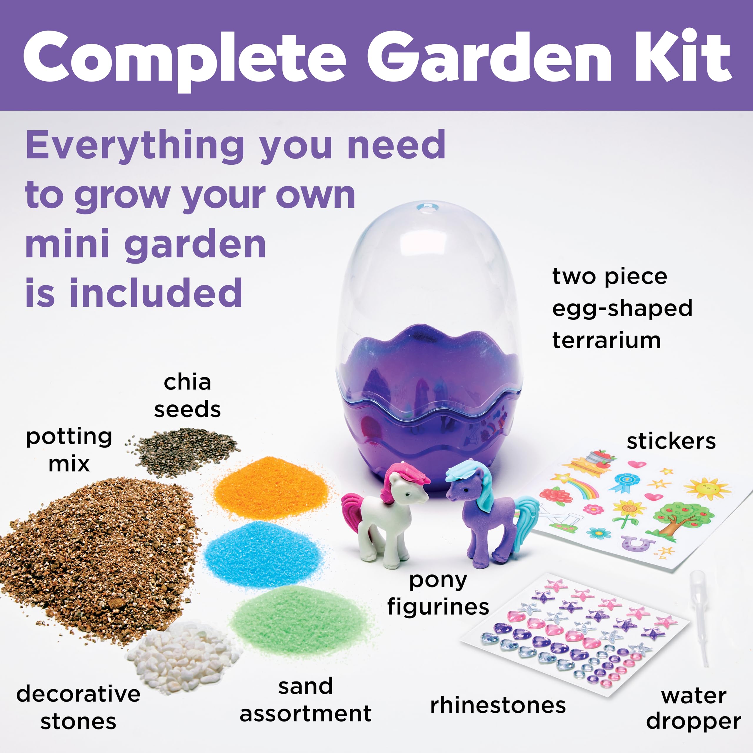 Creativity for Kids Pony Terrarium Kit – Horse Gifts for Girls Ages 6+