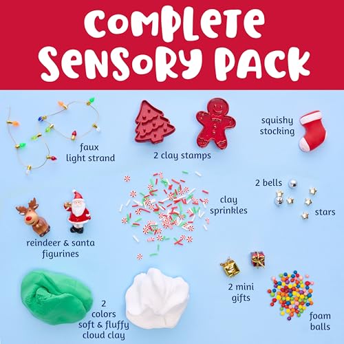Creativity for Kids Sensory Pack Christmas – Portable Sensory Play Kit for Toddlers Ages 3+