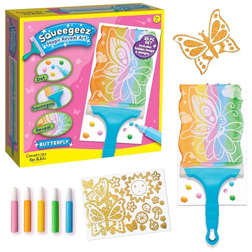 Creativity for Kids Squeegeez Magic Reveal Craft Kit: Butterfly Painting Activity for Ages 7+