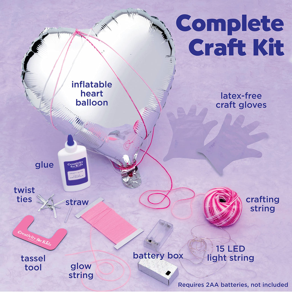 Creativity for Kids String Art Heart Light Kit – Glowing Lantern Craft for Ages 8+