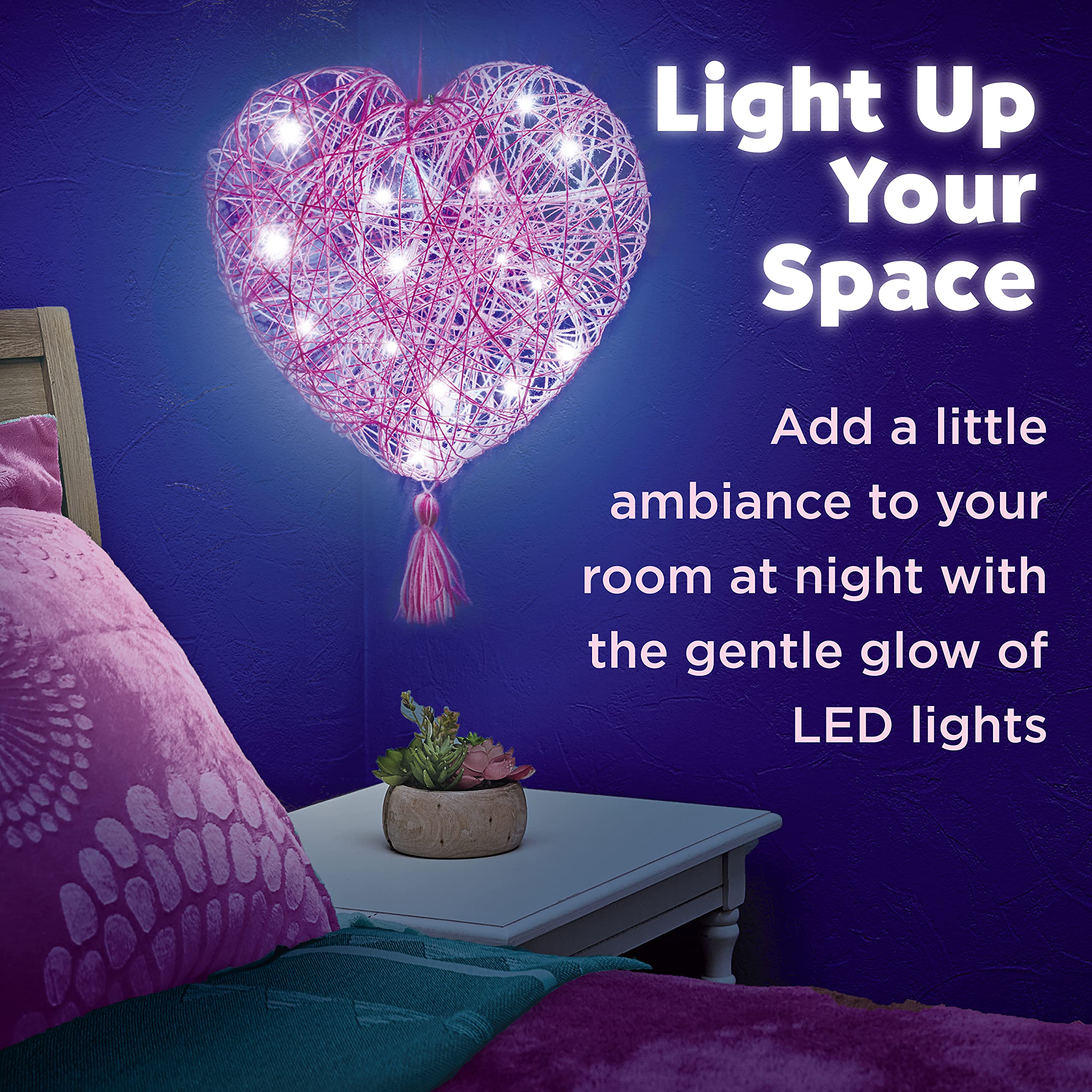Creativity for Kids String Art Heart Light Kit – Glowing Lantern Craft for Ages 8+