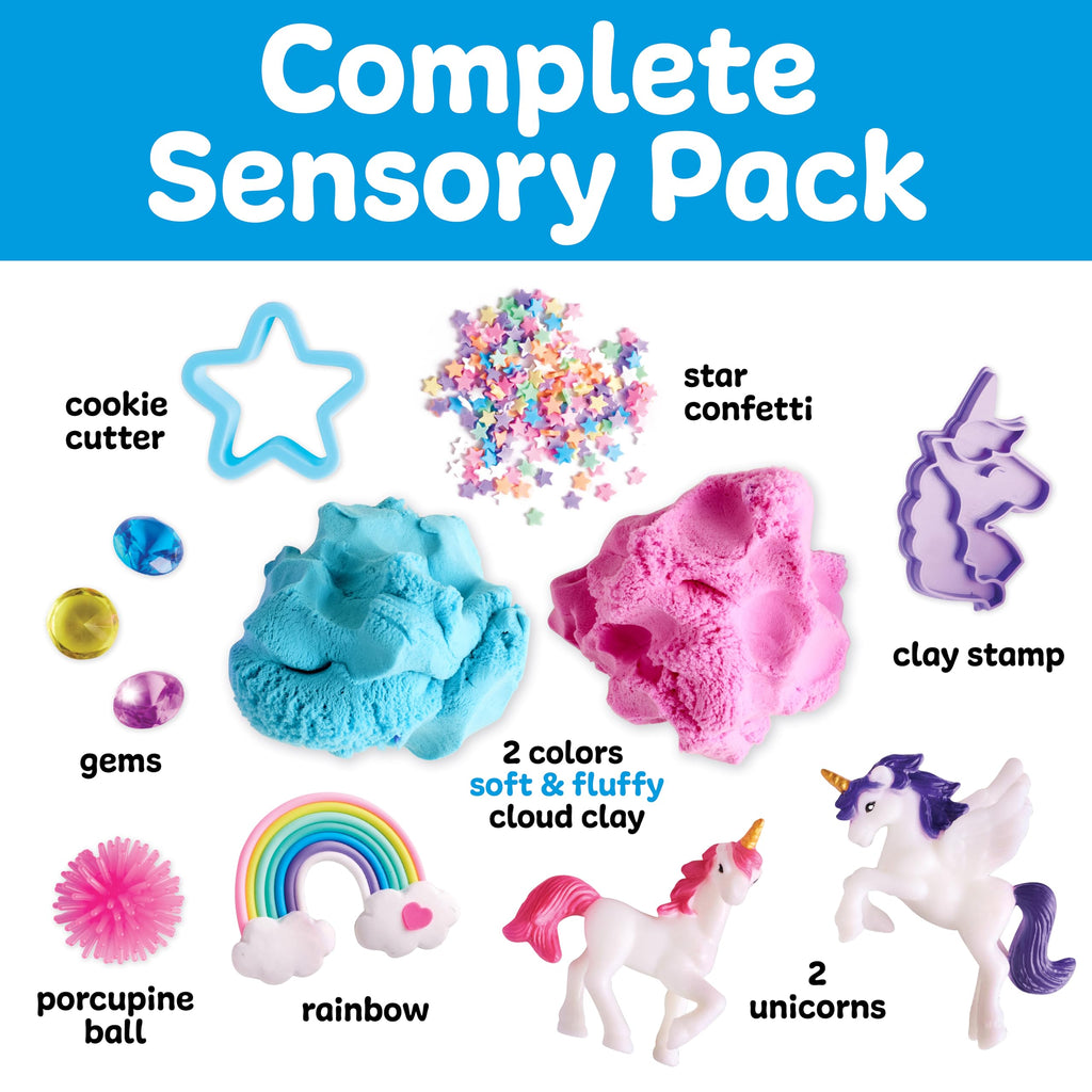 Creativity for Kids Unicorn Sensory Pack - Toddler Toys with Cloud Clay, Stamps & Figurines, Ages 3+