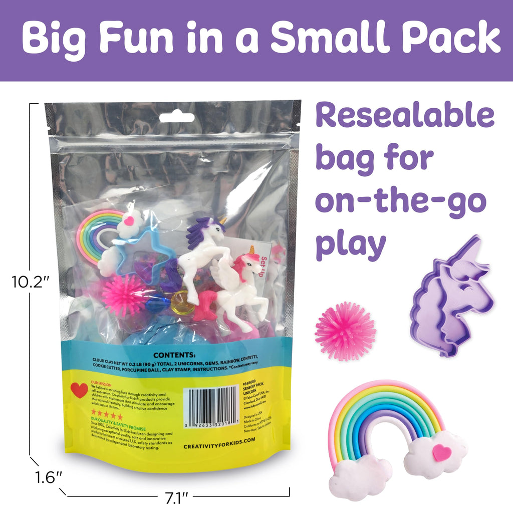 Creativity for Kids Unicorn Sensory Pack - Toddler Toys with Cloud Clay, Stamps & Figurines, Ages 3+