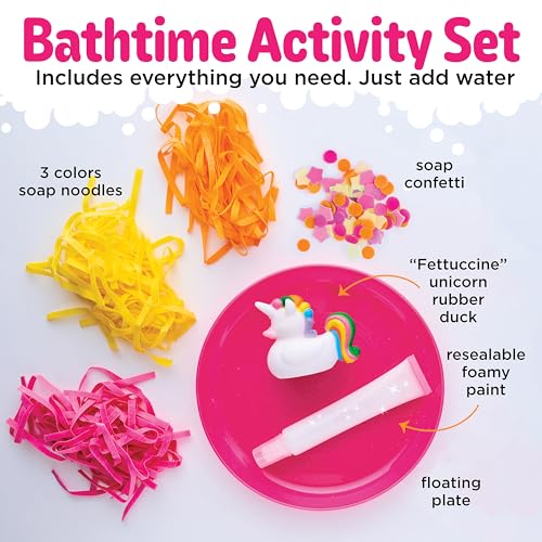 Creativity for Kids Unicorn Spaghetti Bath Set – Rainbow Soap Noodles Sensory Play for Ages 3+