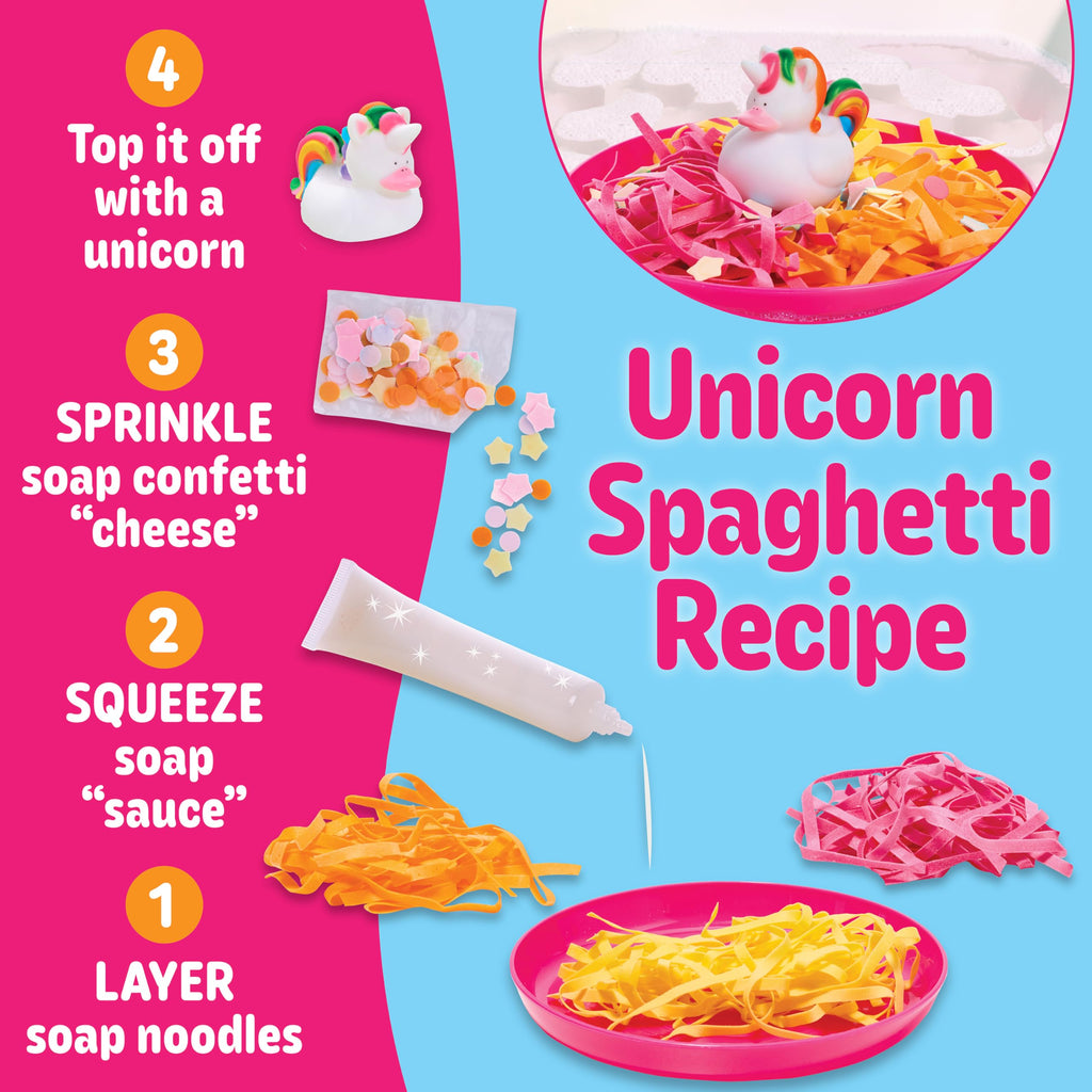 Creativity for Kids Unicorn Spaghetti Bath Set – Rainbow Soap Noodles Sensory Play for Ages 3+