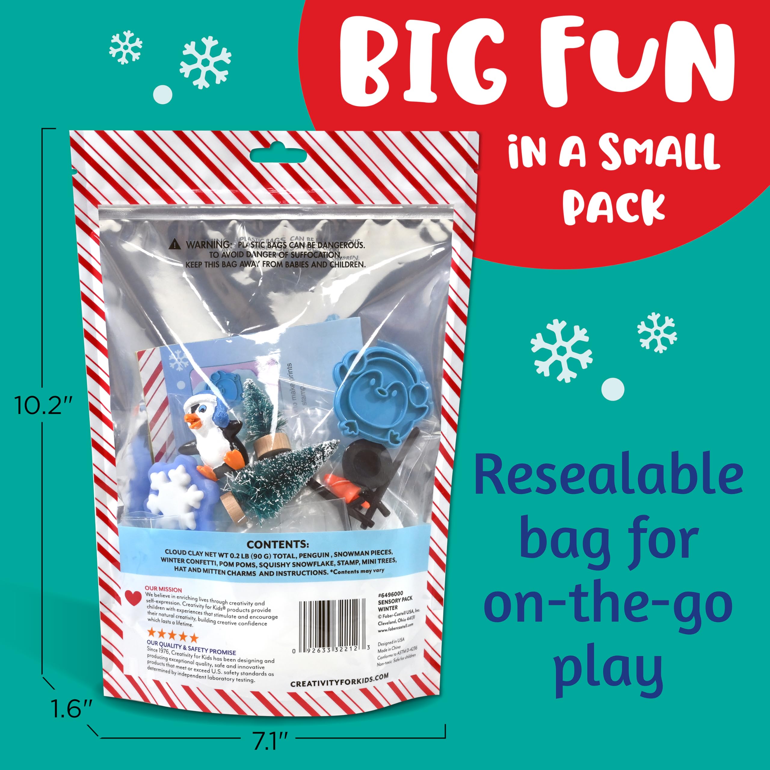 Creativity for Kids Winter Sensory Pack – Toddler Christmas Crafts & Sensory Toys for Ages 3+