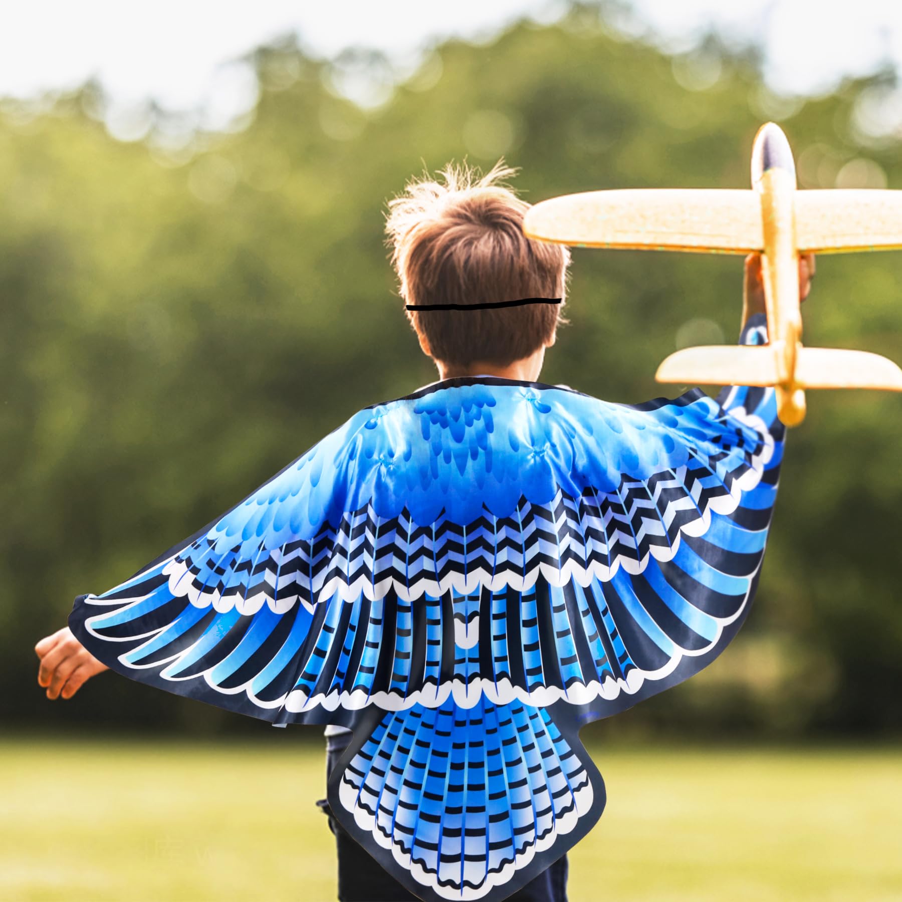 Creatoy Realistic Bird Costume for Kids – Eagle Wings with Mask, Ages 3-9