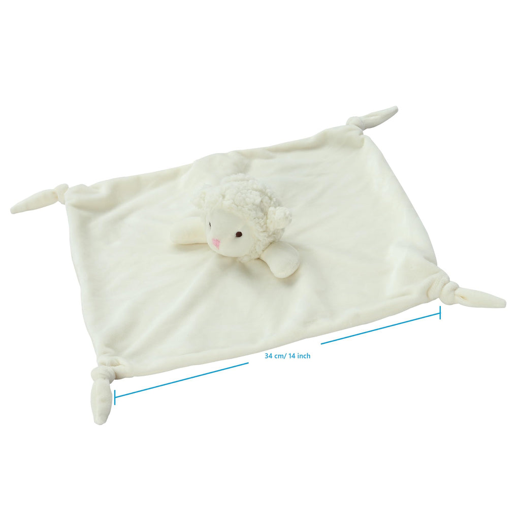 CREVENT Ivory Sheep Baby Security Blanket – Soft Minky Lovey with Tag