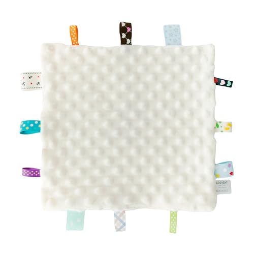 CREVENT Ivory Sheep Baby Security Blanket – Soft Minky Lovey with Tag