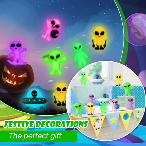 CroBlissful 25-Piece Glowing Alien Figures – 6 Styles for Halloween, Piñata Fillers & Pranks