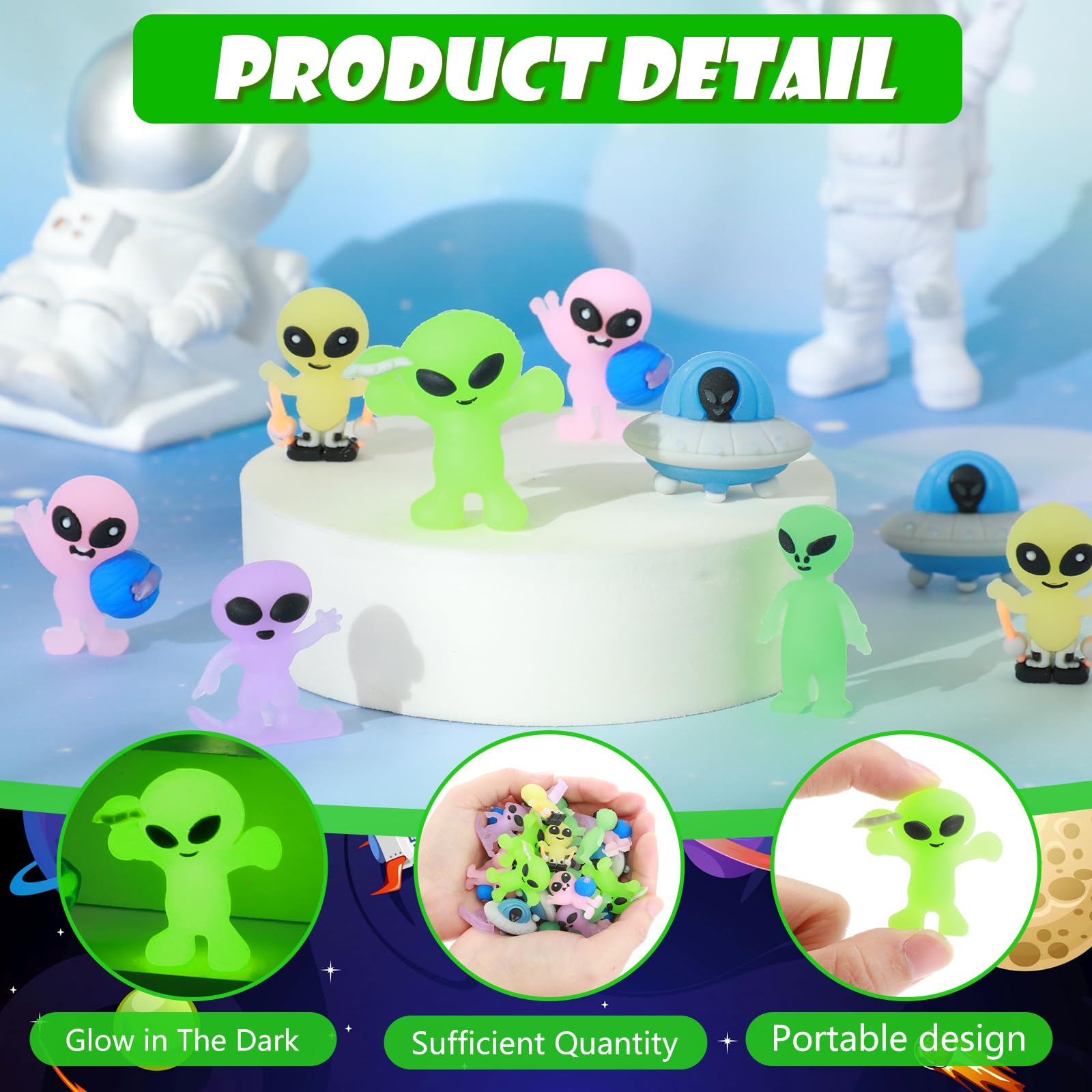 CroBlissful 25-Piece Glowing Alien Figures – 6 Styles for Halloween, Piñata Fillers & Pranks
