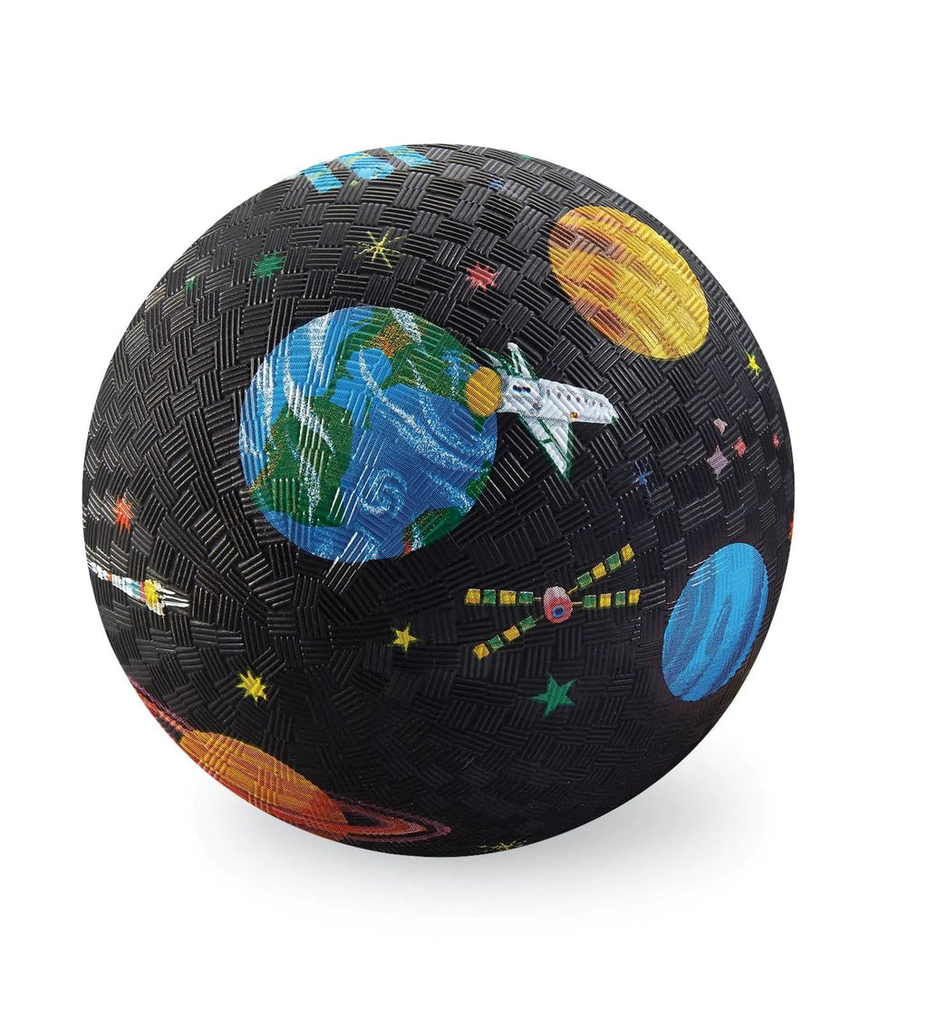 Crocodile Creek 7-Inch Space Exploration Playground Ball - Durable Rubber Kickball for Kids Ages 3+