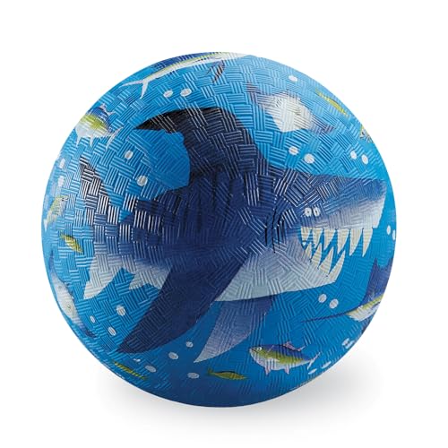 Crocodile Creek Shark Reef Playground Ball – Durable Rubber Ball for Kids Ages 3+ – PVC-Free & BPA-Free