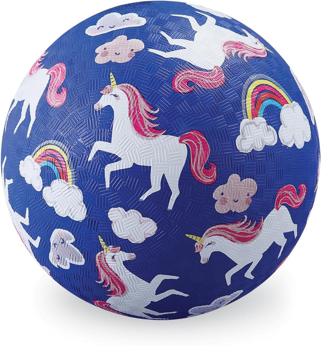 Crocodile Creek Unicorns & Rainbows Playground Ball – Durable, PVC-Free Rubber Kickball for Ages 3+