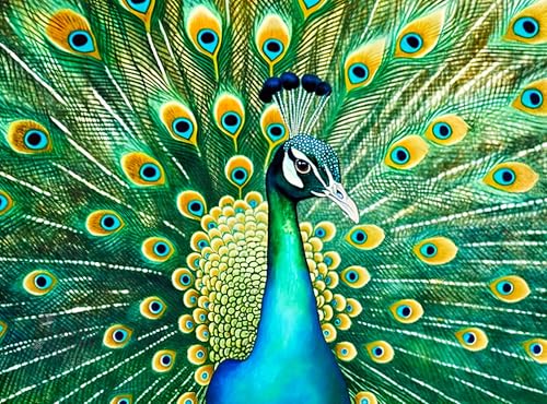 Cross & Glory Emerald Peacock 1000-Piece Jigsaw Puzzle – Satin Finish, 20x27 Inches